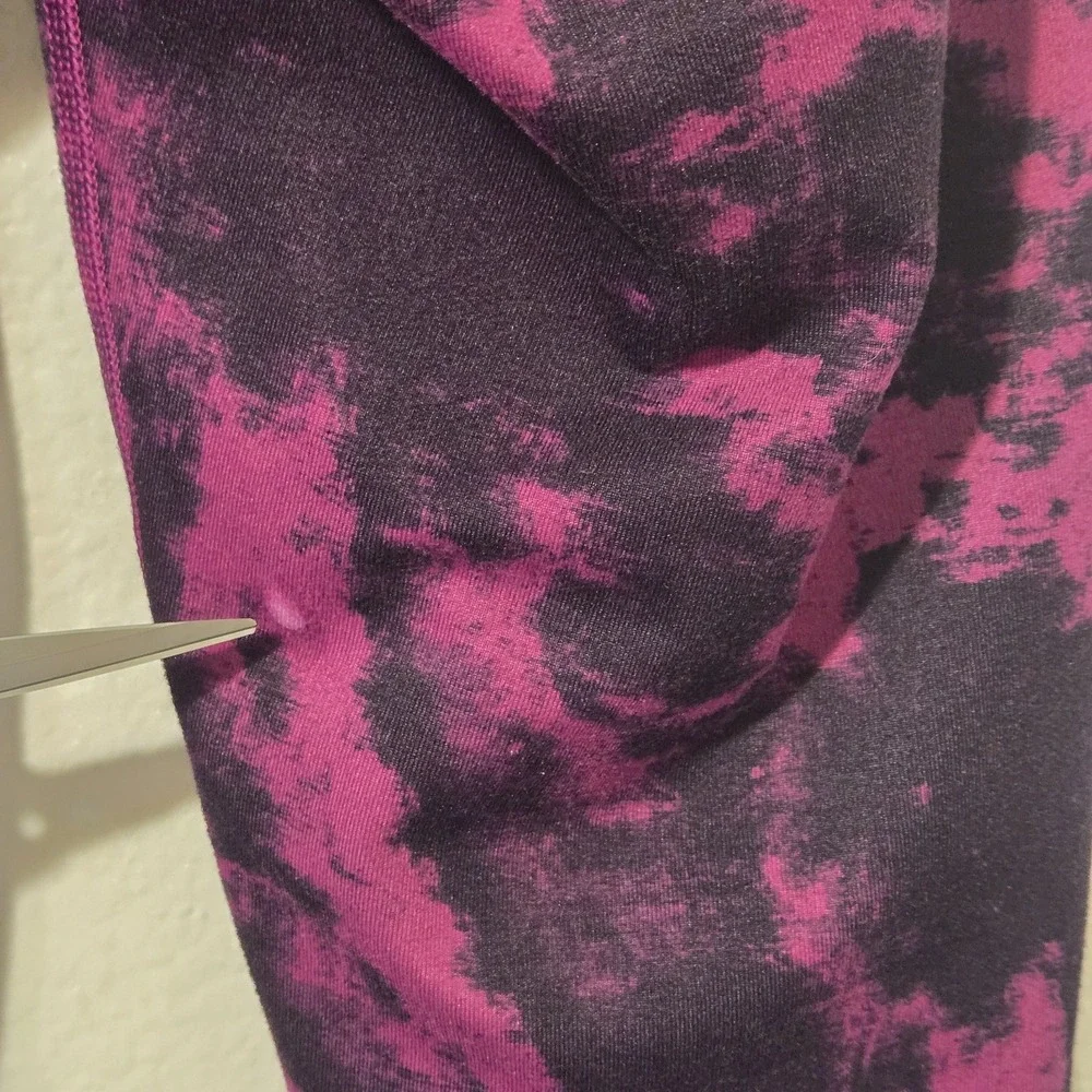 Lululemon Wunder Under Crop II Purple/Black Tie Dye Mid-rise Leggings Size 4